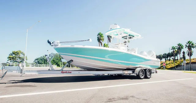 A RedLine custom aluminum boat trailer